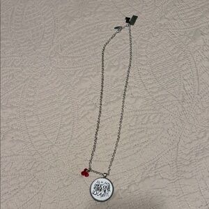 Plunder Silver Necklace with Red Charm